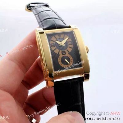 knockoff Rolex Cellini Prince Gold Case Black Dial Watch